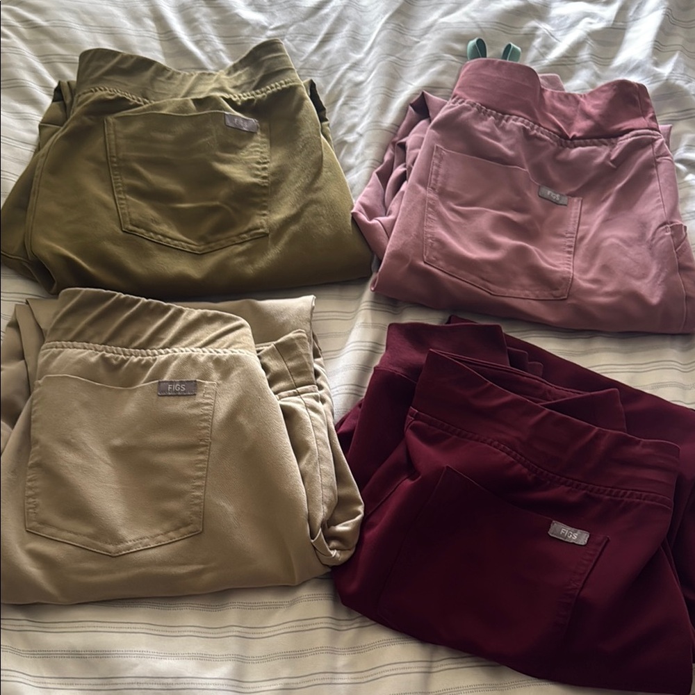 Figs joggers. Olive, Pink(high waisted) Beige, Burgundy